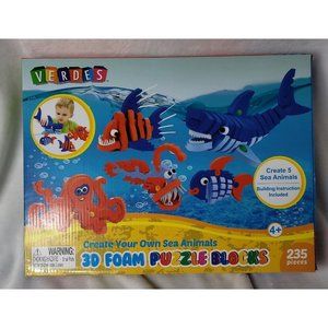 New! VERDES SEA ANIMALS 3D FOAM PUZZLE BLOCKS Create Your Own 3D Sea Animals NIB